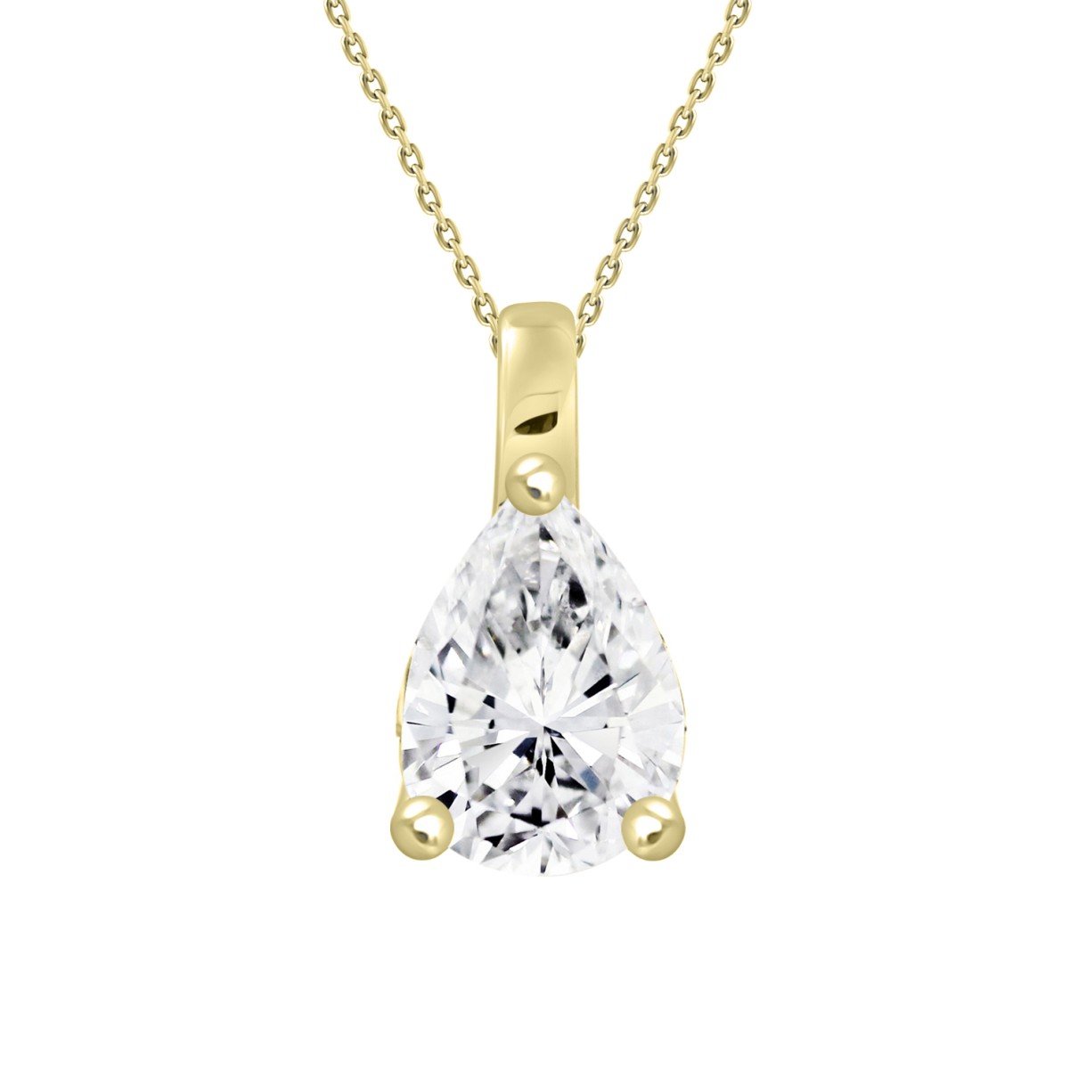 LADIES SOLITAIRE PENDANT WITH CHAIN 2CT PEAR DIAMO...