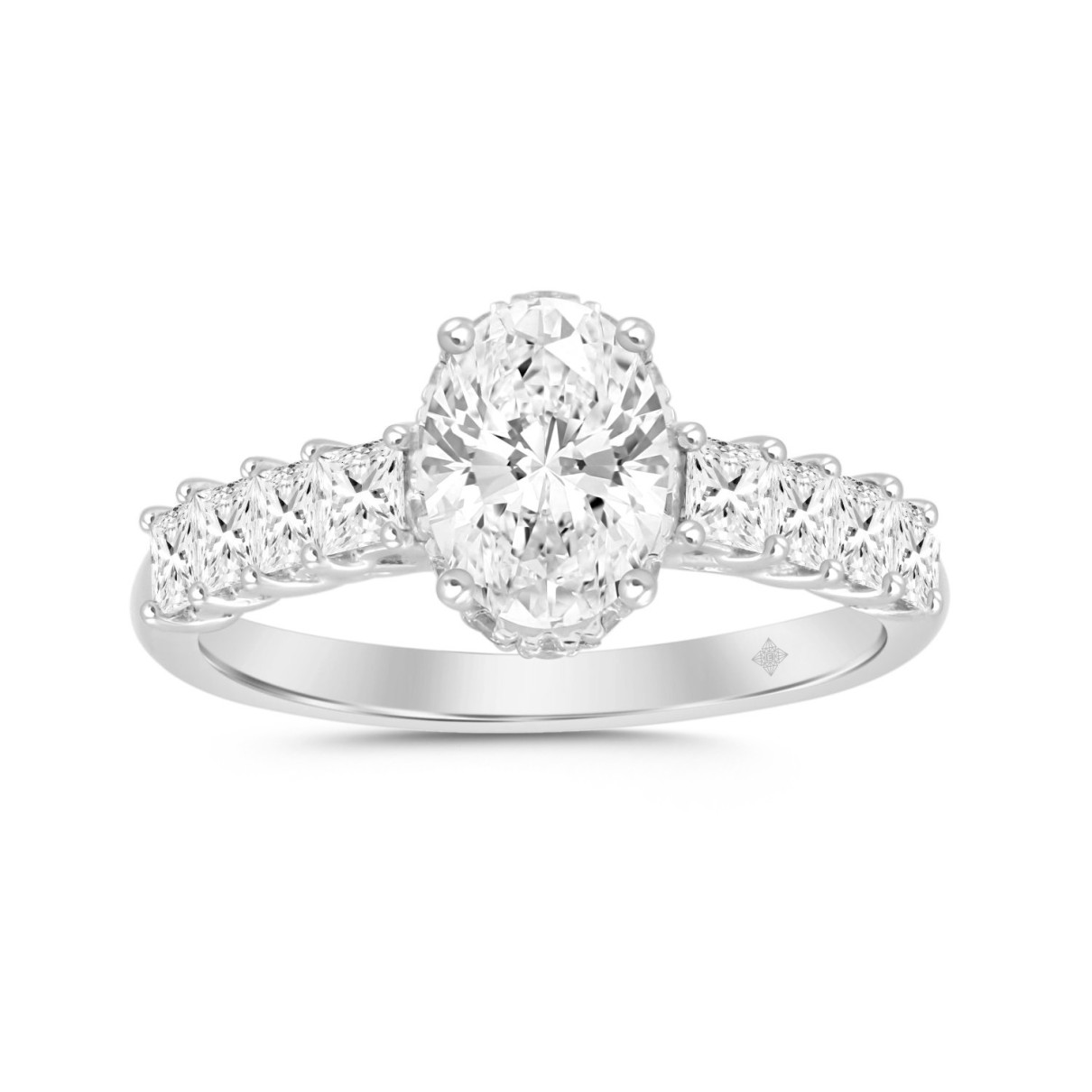 LADIES RING 2 1/4CT ROUND/PRINCESS/OVAL DIAMOND 14...