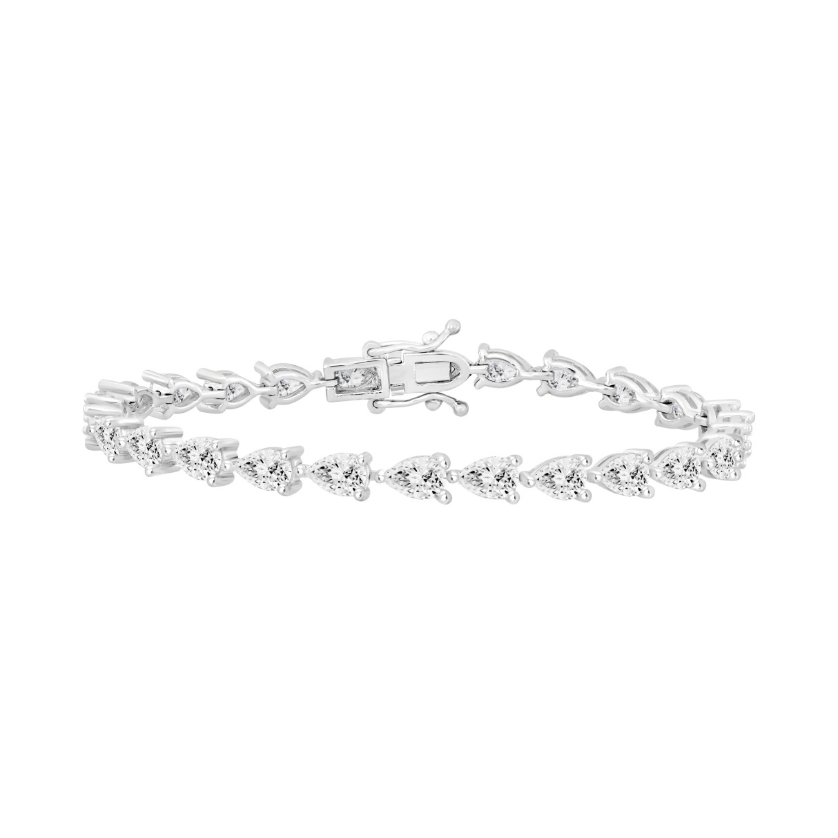 LADIES BRACELET 9CT PEAR DIAMOND 14K WHITE GOLD