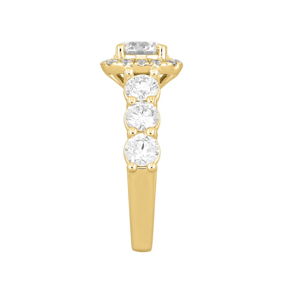 LADIES RING 2 3/4CT ROUND DIAMOND 14K YELLOW GOLD (CENTER STONE ROUND DIAMOND 1CT )