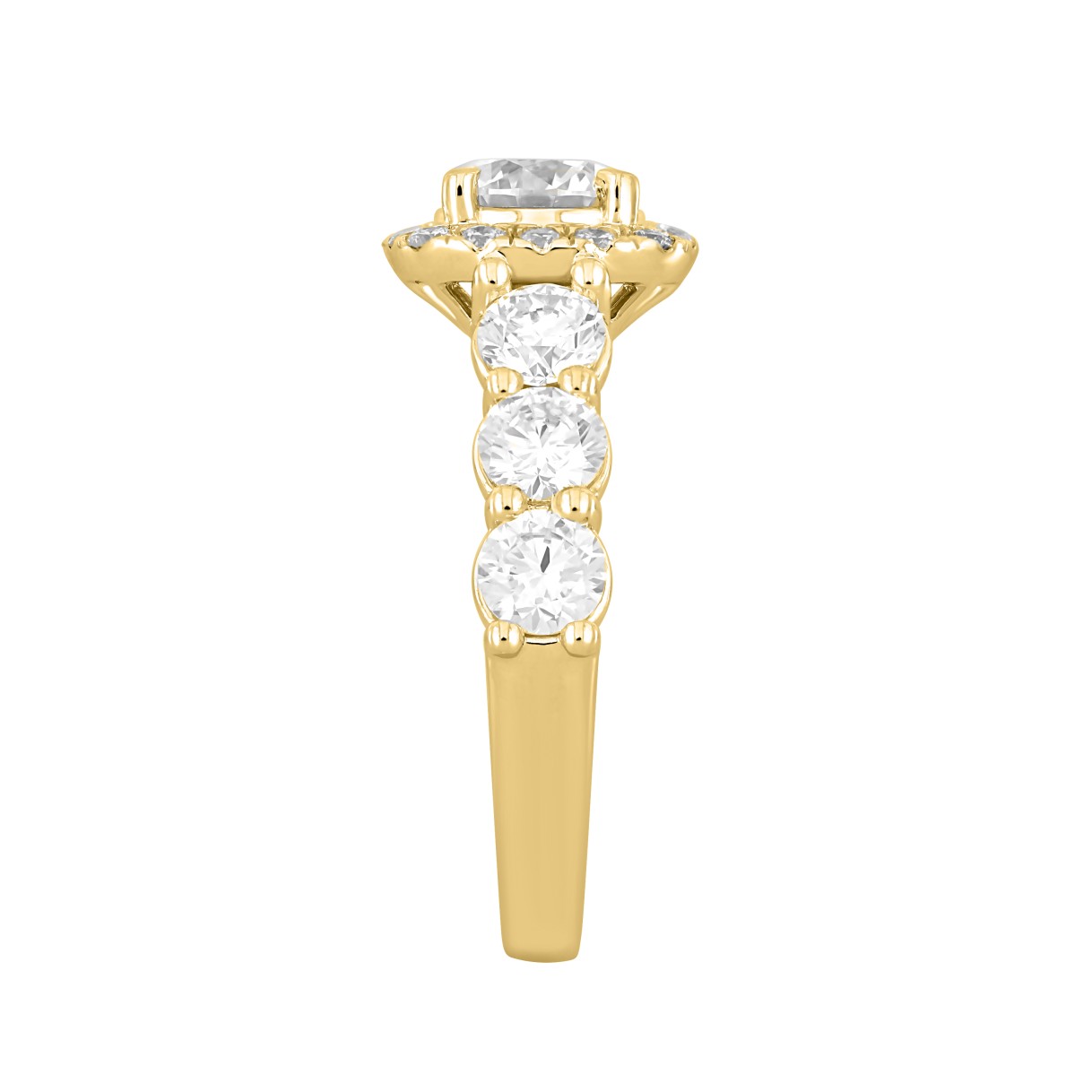 LADIES RING 2 3/4CT ROUND DIAMOND 14K YELLOW GOLD (CENTER STONE ROUND DIAMOND 1CT )