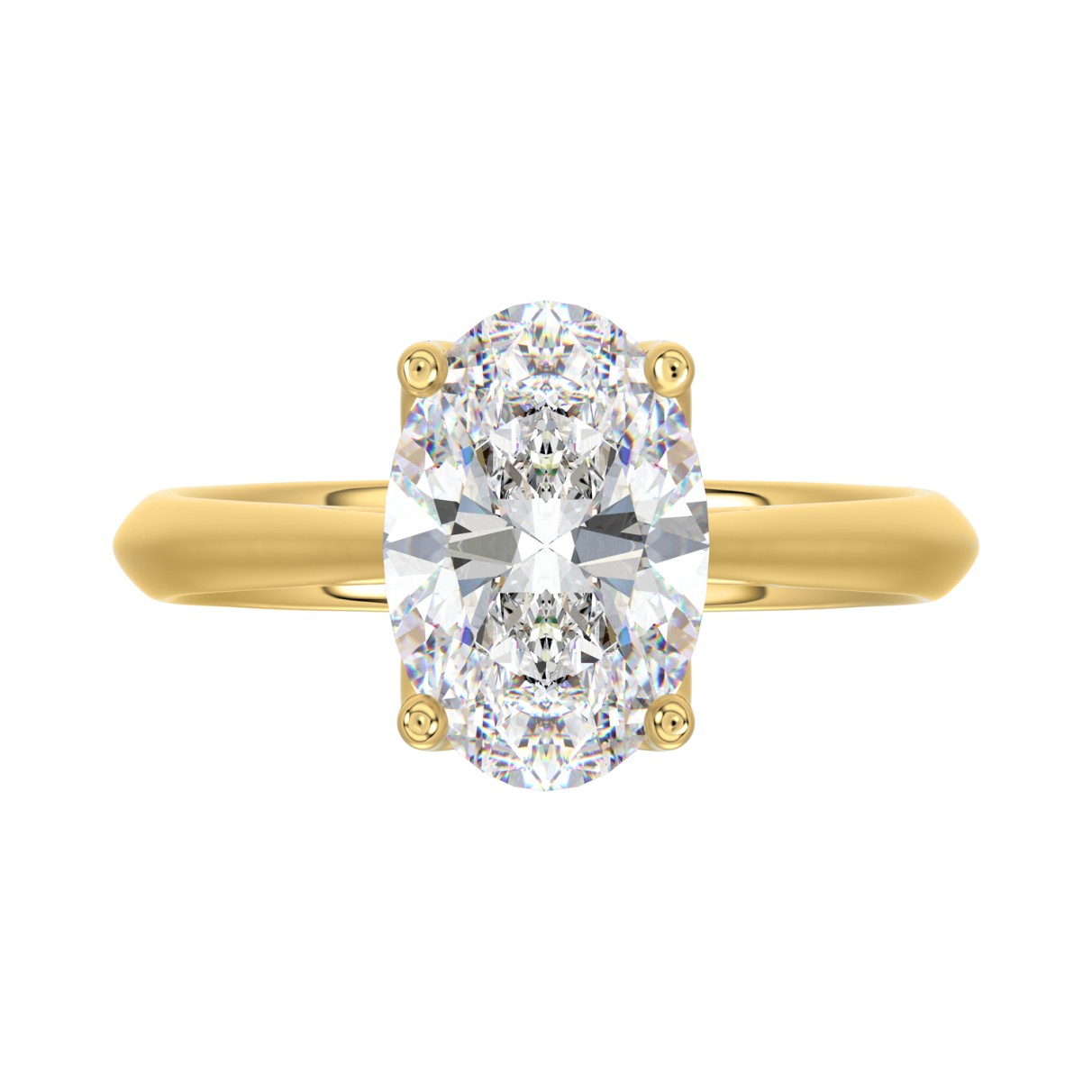 LADIES SOLITAIRE RING 3CT OVAL DIAMOND 14K YELLOW GOLD