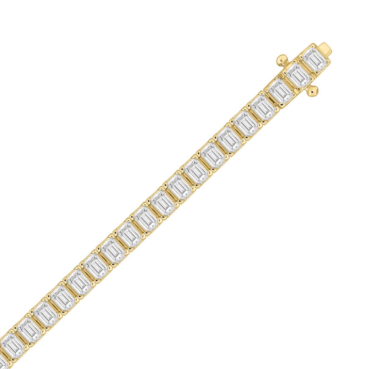 LADIES BRACELET 12CT EMERALD DIAMOND 14K YELLOW GOLD