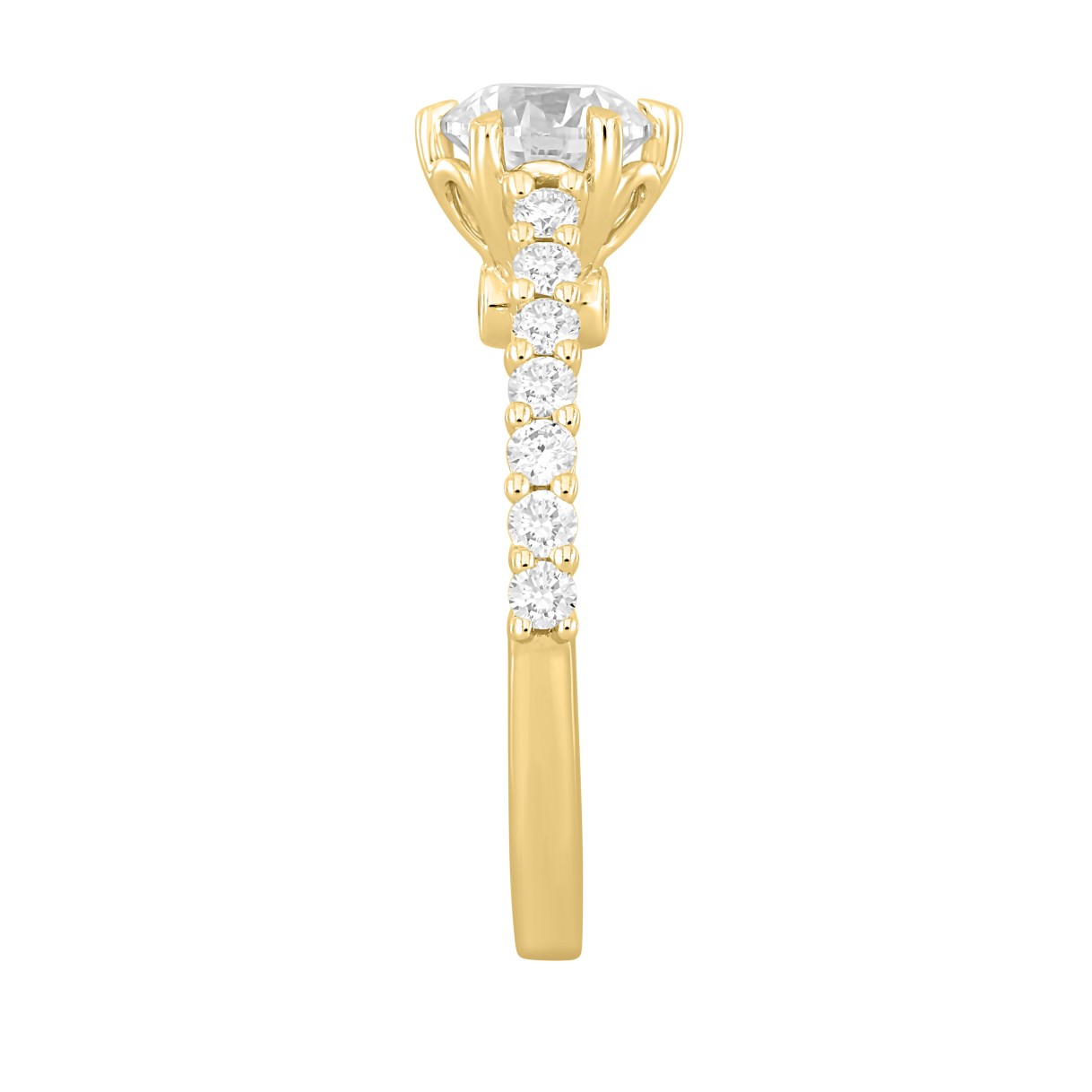 LADIES RING 1 1/2CT ROUND DIAMOND 14K YELLOW GOLD (CENTER STONE ROUND DIAMOND 1CT)