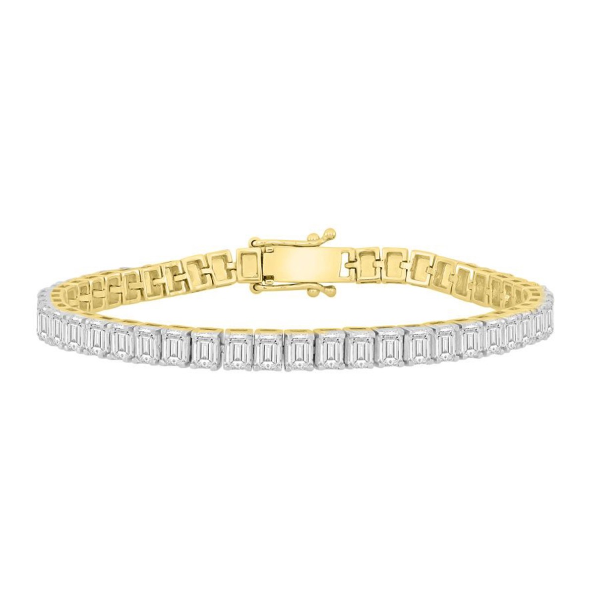 LADIES BRACELET 12 1/4CT EMERALD DIAMOND 14K YELLOW GOLD