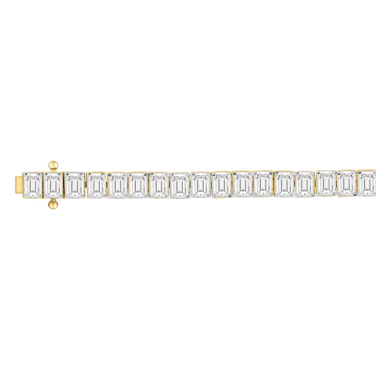 LADIES BRACELET 12 1/4CT EMERALD DIAMOND 14K YELLOW GOLD