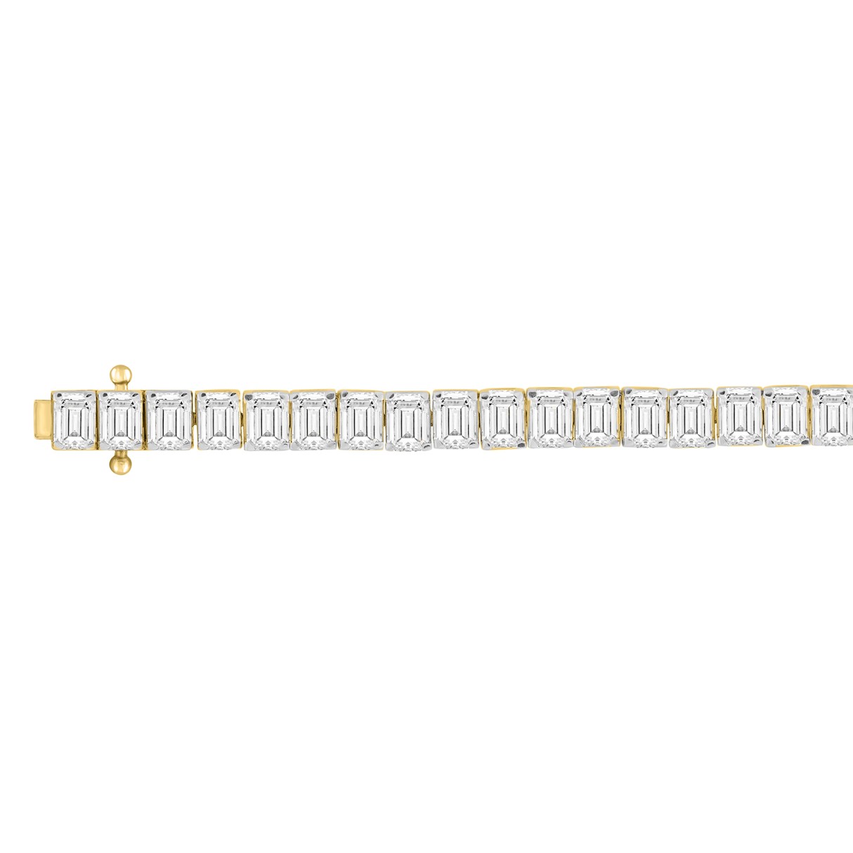 LADIES BRACELET 12 1/4CT EMERALD DIAMOND 14K YELLOW GOLD