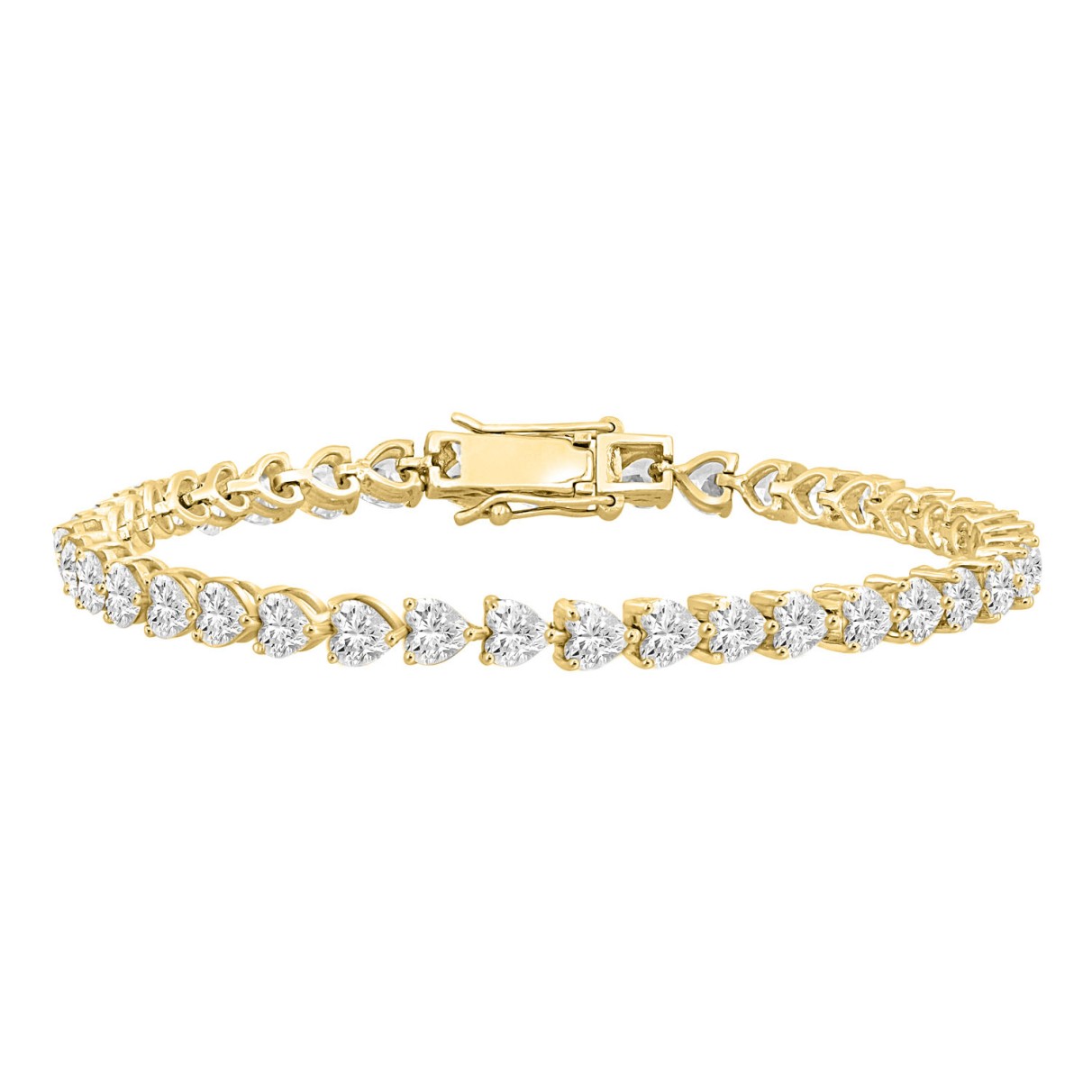 LADIES BRACELET 9CT HEART DIAMOND 14K YELLOW GOLD...