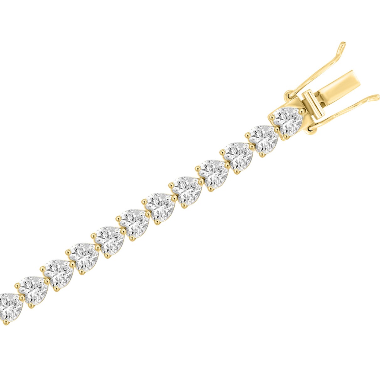 LADIES BRACELET 9CT HEART DIAMOND 14K YELLOW GOLD