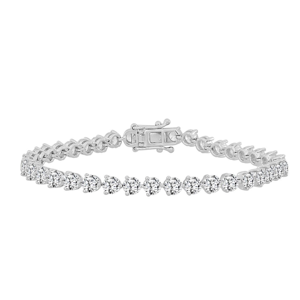 LADIES BRACELET 9 1/2CT ROUND DIAMOND 14K WHITE GO...