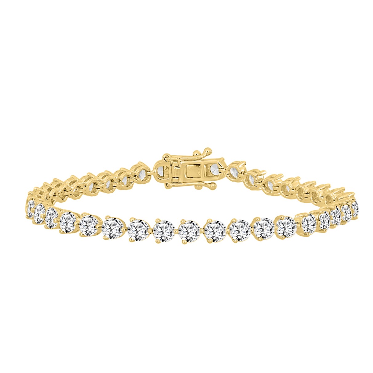 LADIES BRACELET 9 1/2CT ROUND DIAMOND 14K YELLOW G...