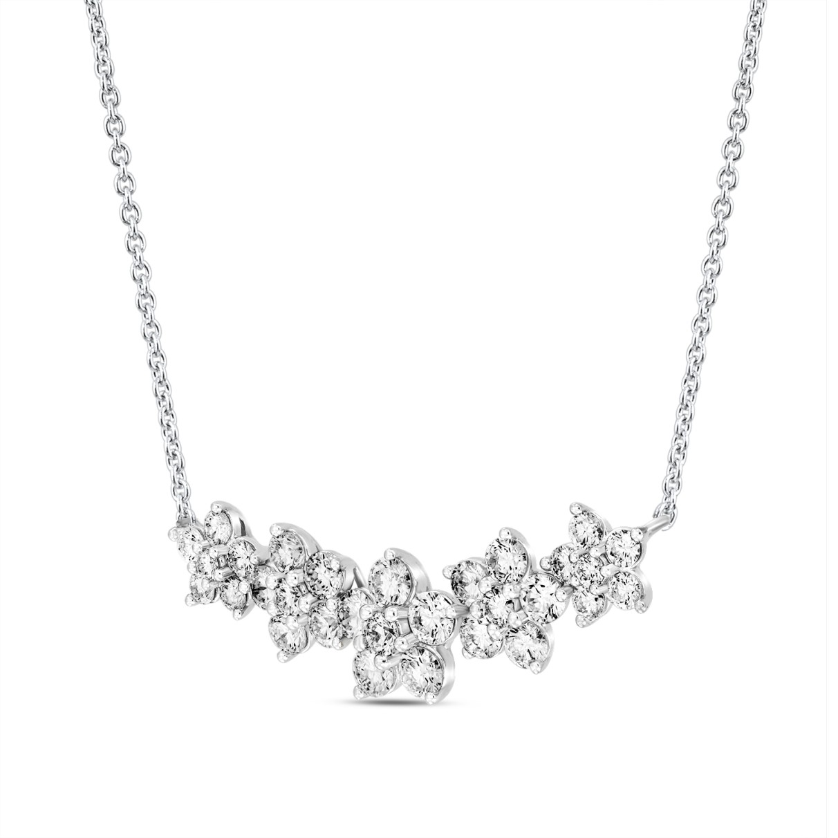 14K WHITE GOLD 2 3/4CT ROUND DIAMOND LADIES NECKLACE