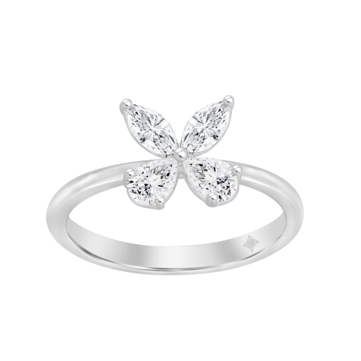 LADIES RING 1 1/8CT PEAR/MARQUISE DIAMOND 14K WHIT...