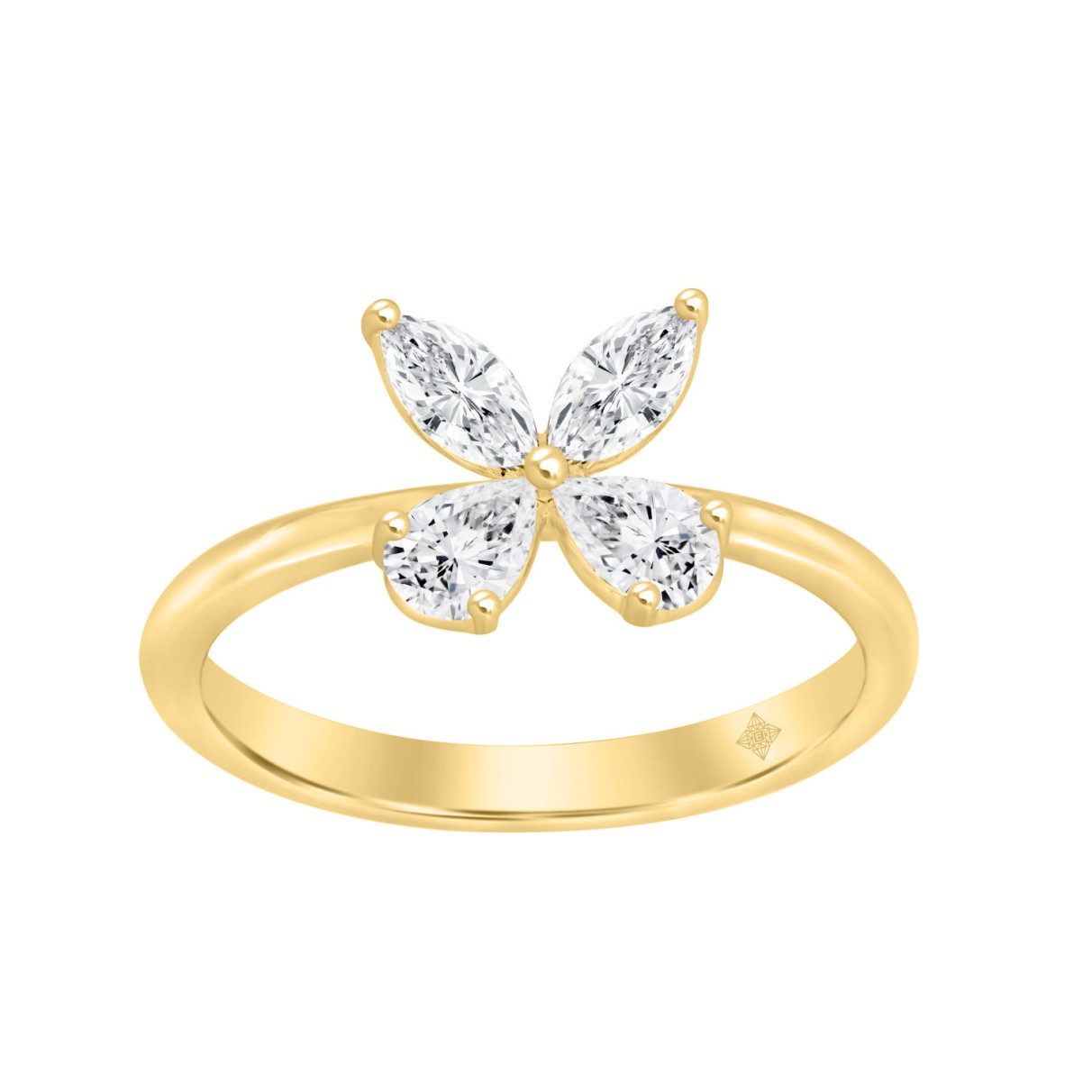 LADIES RING 1 1/8CT PEAR/MARQUISE DIAMOND 14K YELL...