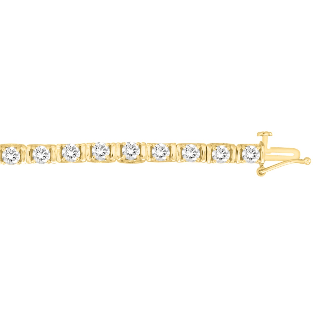 LADIES BRACELET 5 1/2CT ROUND DIAMOND 14K YELLOW GOLD