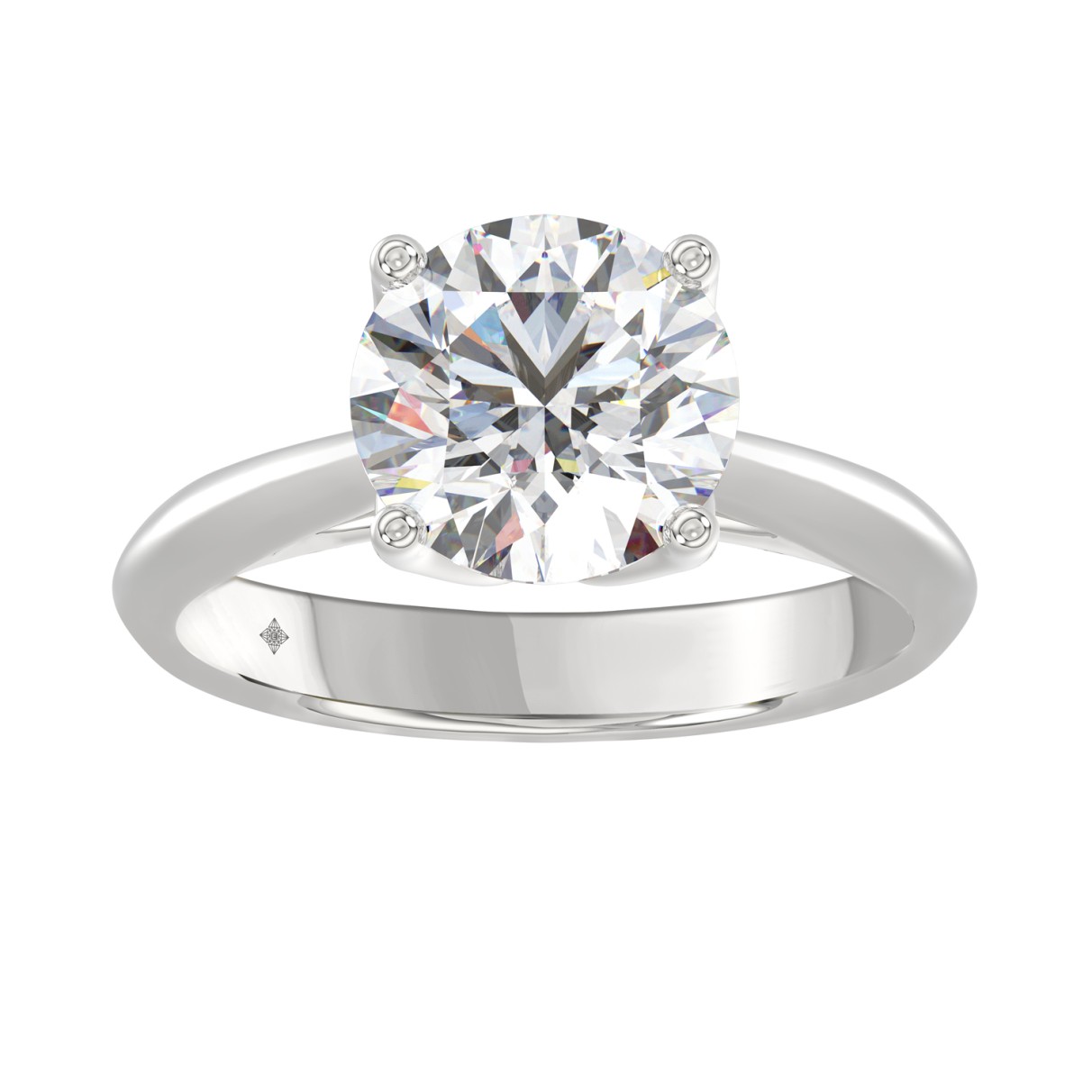 LADIES SOLITAIRE RING 3CT ROUND DIAMOND 14K WHITE ...