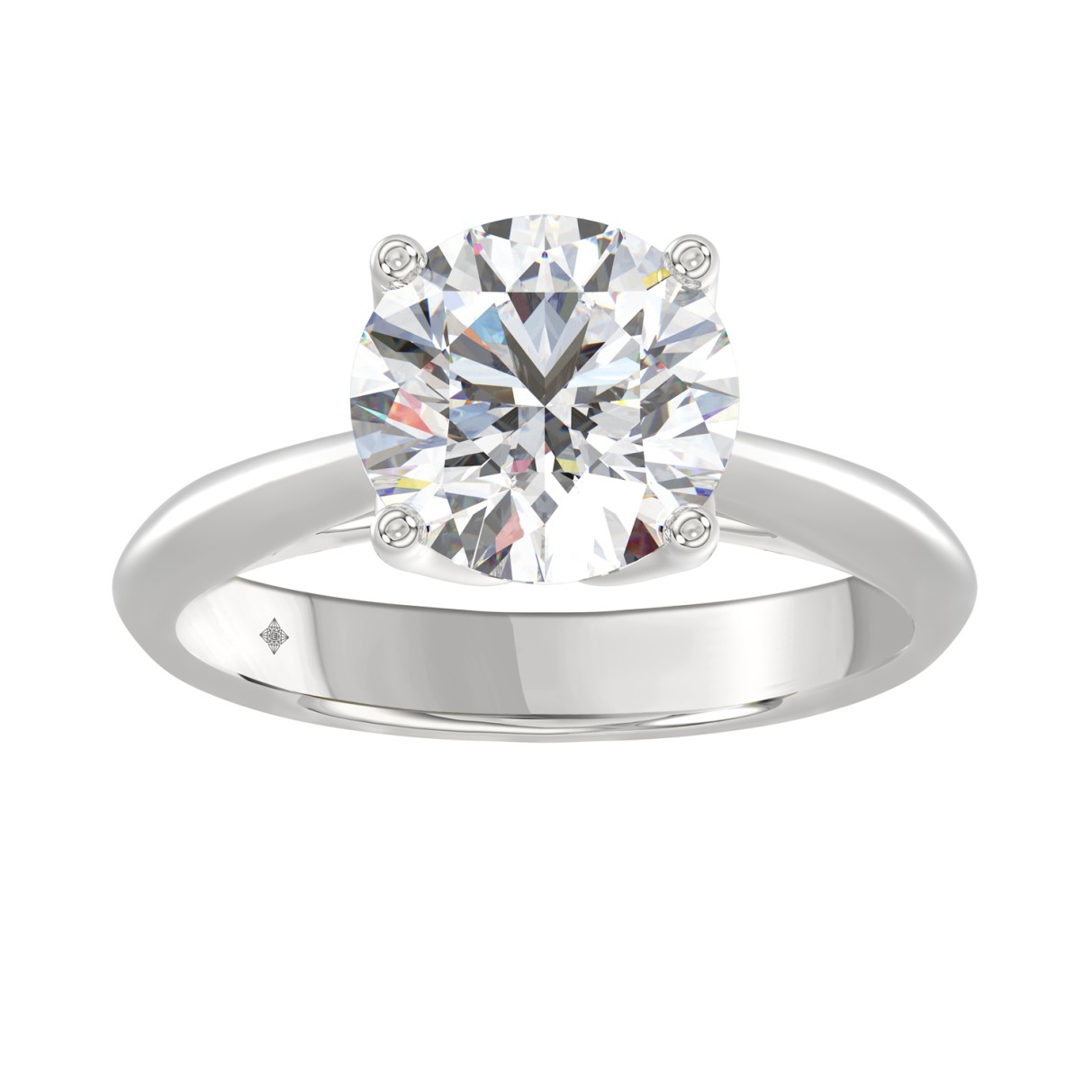 LADIES SOLITAIRE RING 3CT ROUND DIAMOND 14K WHITE ...