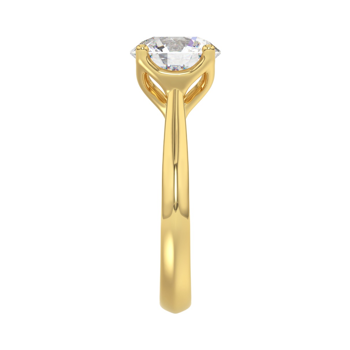 LADIES SOLITAIRE RING 3CT ROUND DIAMOND 14K YELLOW GOLD