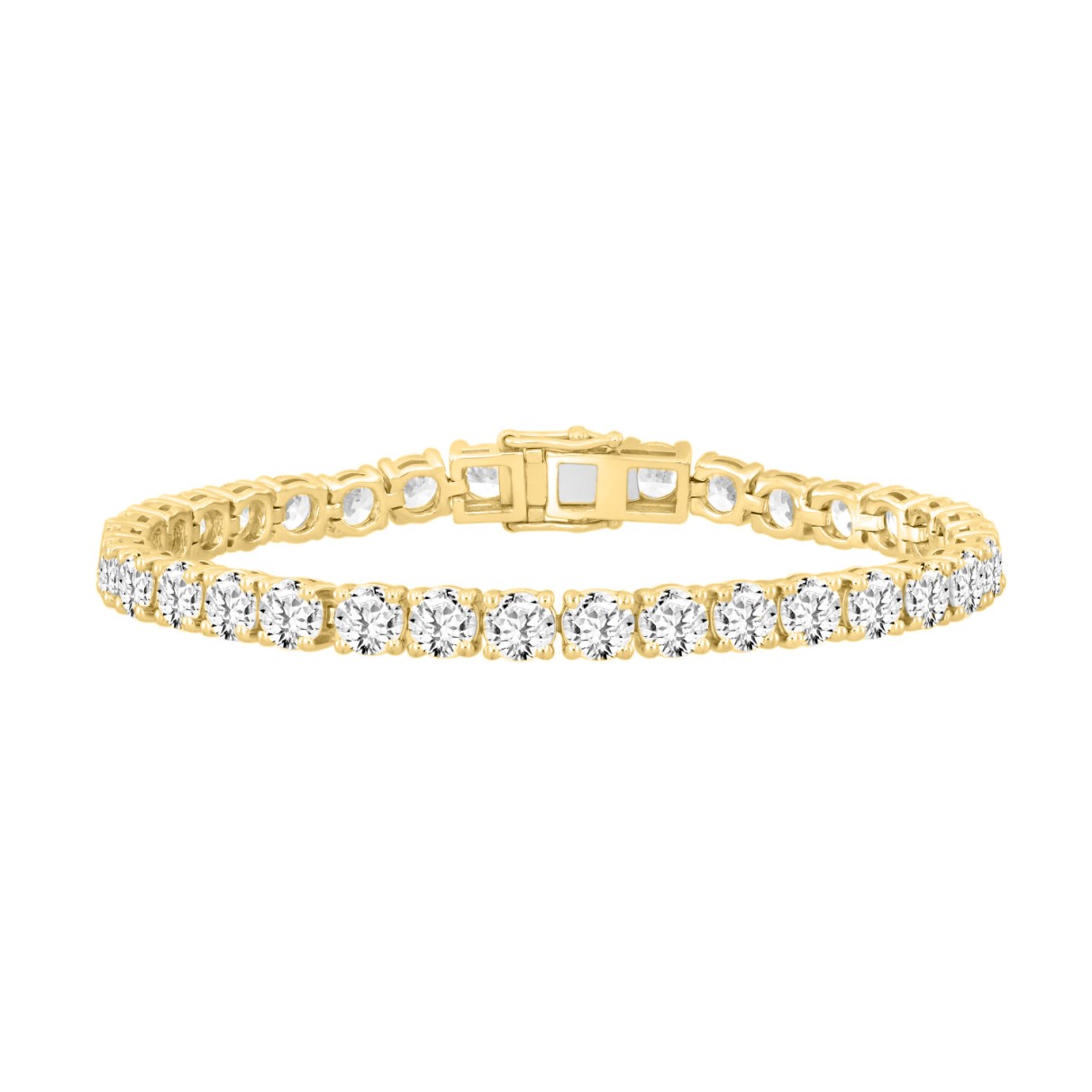 LADIES BRACELET 13CT ROUND DIAMOND 14K YELLOW GOLD...