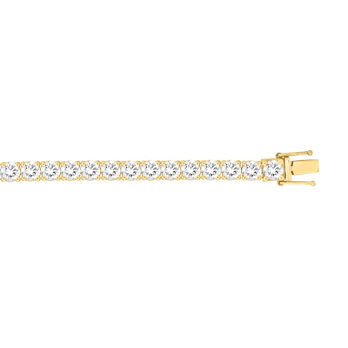 LADIES BRACELET 13CT ROUND DIAMOND 14K YELLOW GOLD