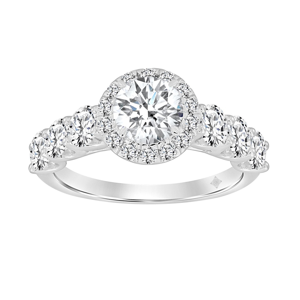 14K WHITE GOLD 2 3/4CT ROUND DIAMOND LADIES RING (...