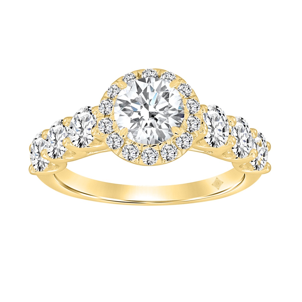 14K YELLOW GOLD 2 3/4CT ROUND DIAMOND LADIES RING ...