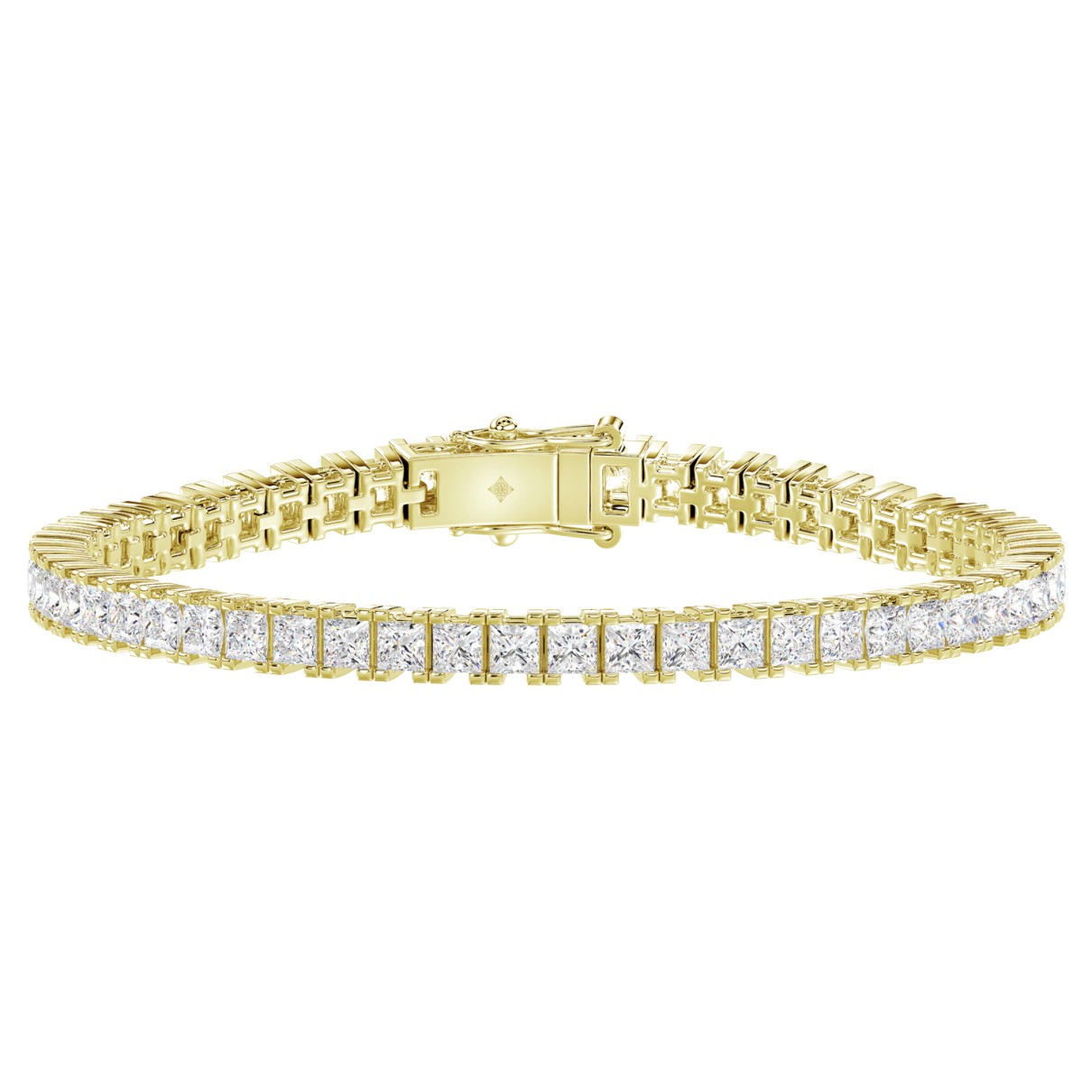 LADIES BRACELET 13CT PRINCESS DIAMOND 14K YELLOW GOLD