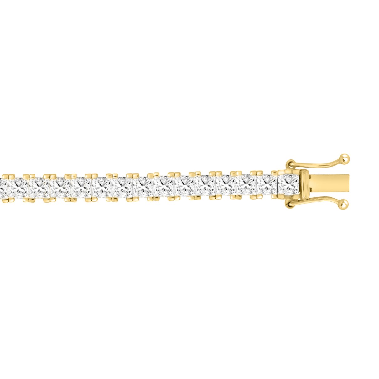 LADIES BRACELET 13CT PRINCESS DIAMOND 14K YELLOW GOLD