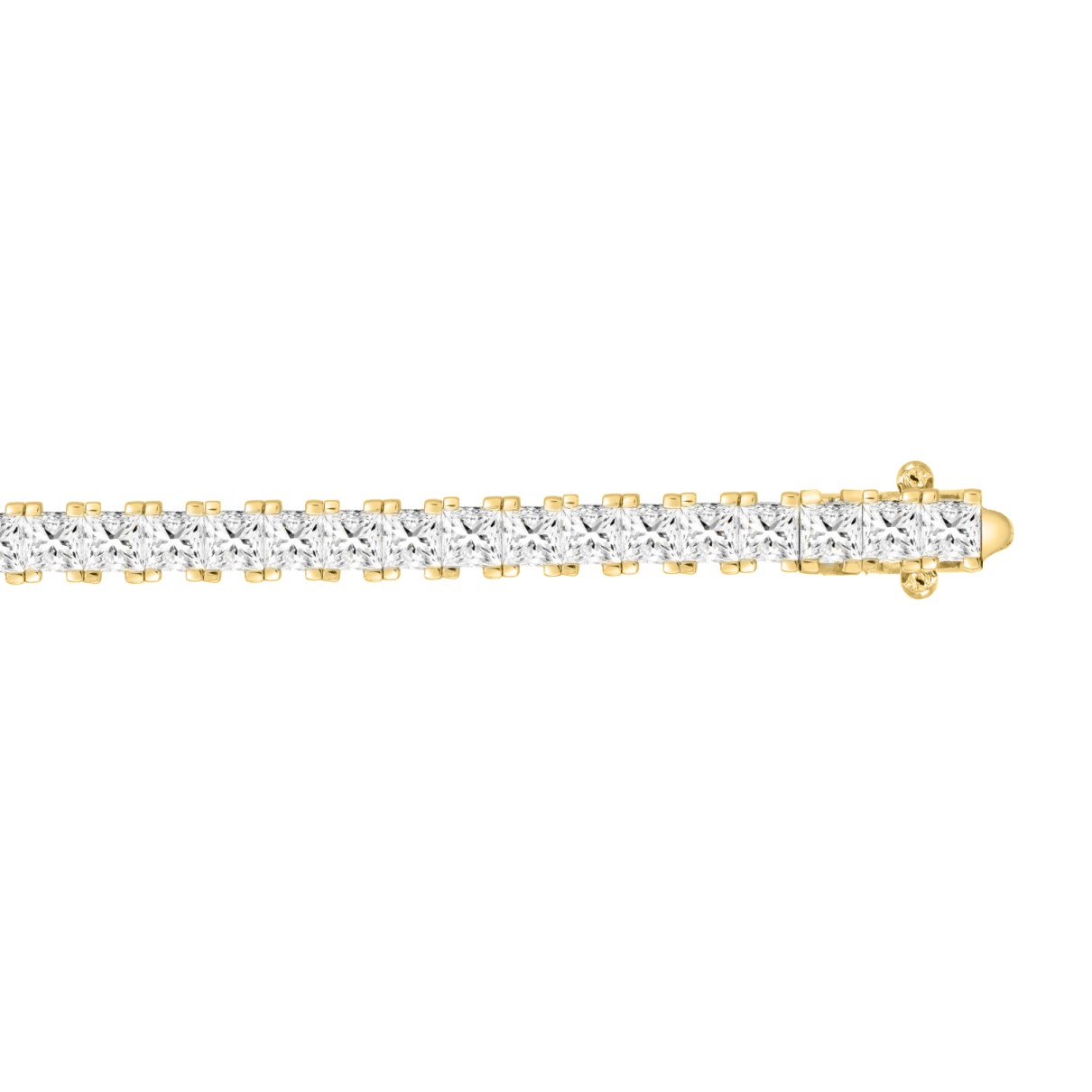 LADIES BRACELET 13CT PRINCESS DIAMOND 14K YELLOW GOLD