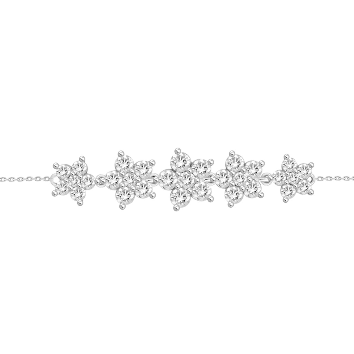 LADIES BRACELET 2 3/4CT ROUND DIAMOND 14K WHITE GOLD