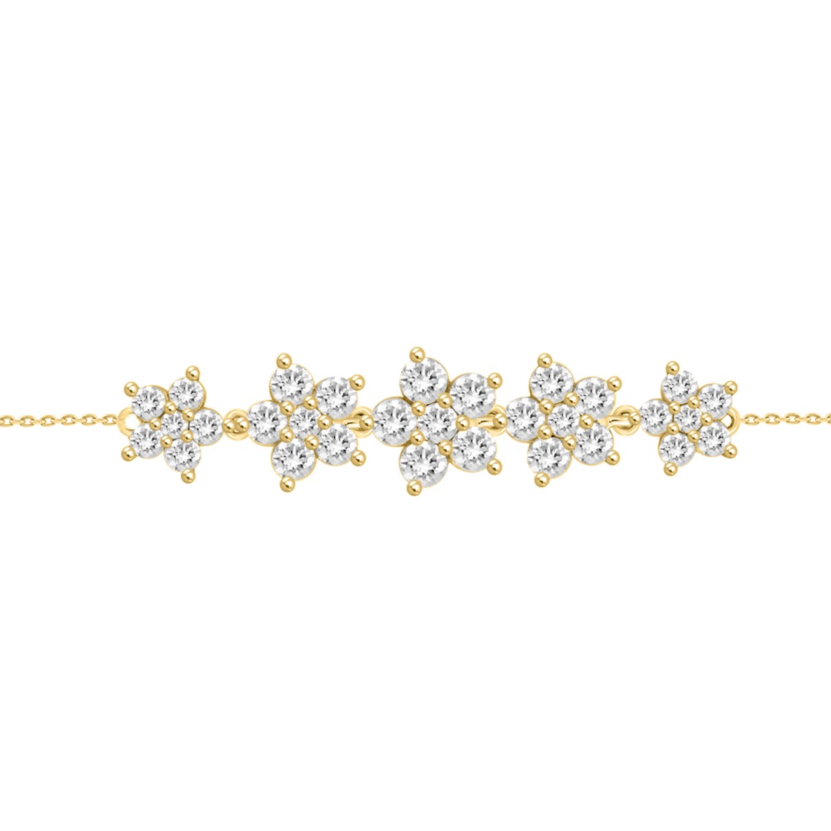 LADIES BRACELET 2 3/4CT ROUND DIAMOND 14K YELLOW GOLD