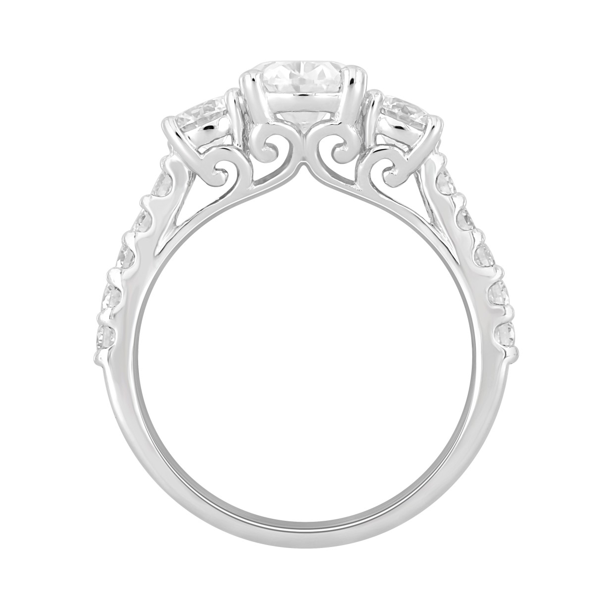 LADIES RING 2 1/2CT OVAL/ROUND DIAMOND 14K WHITE GOLD (CENTER STONE OVAL DIAMOND 1 1/2CT )