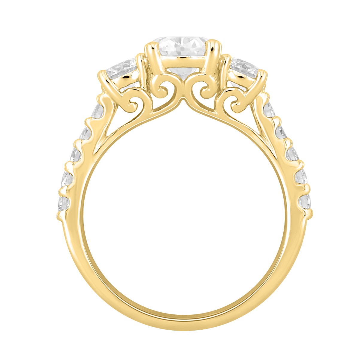 LADIES RING 2 1/2CT OVAL/ROUND DIAMOND 14K YELLOW GOLD (CENTER STONE OVAL DIAMOND 1 1/2CT )