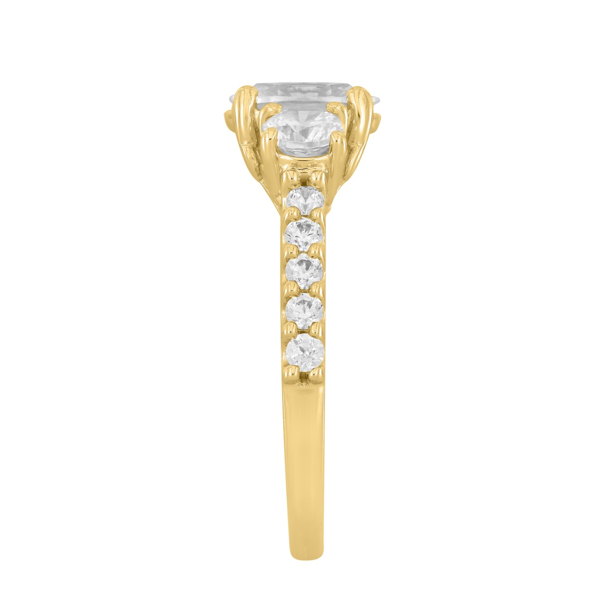 LADIES RING 2 1/2CT OVAL/ROUND DIAMOND 14K YELLOW GOLD (CENTER STONE OVAL DIAMOND 1 1/2CT )