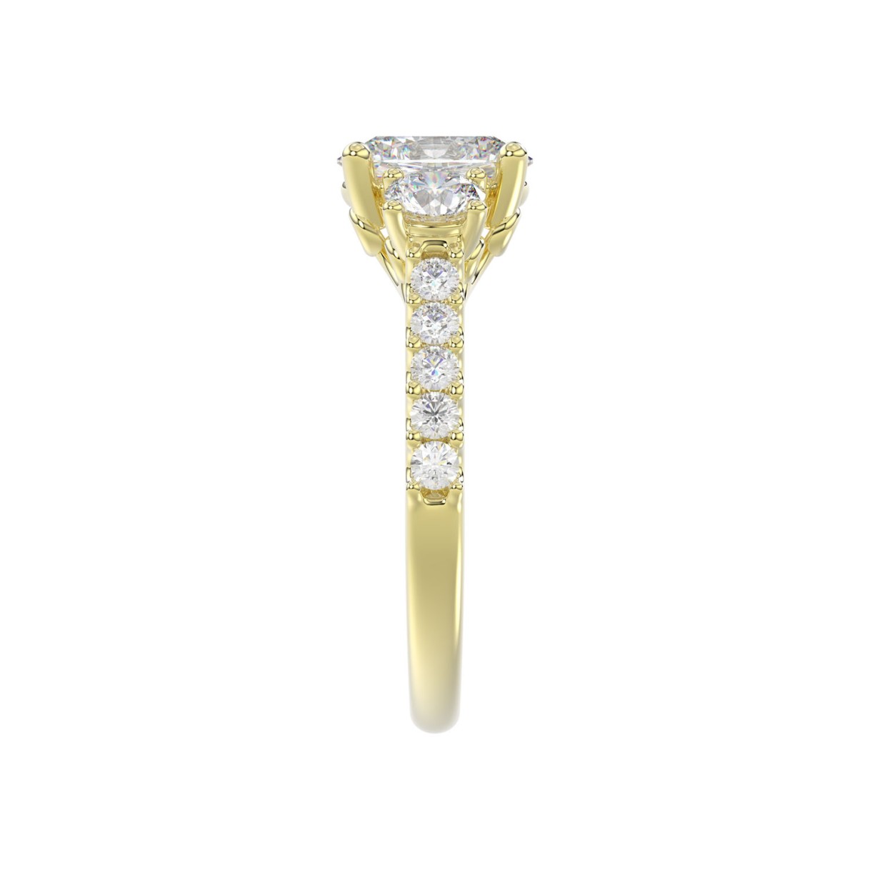 LADIES RING 2 1/2CT OVAL/ROUND DIAMOND 14K YELLOW GOLD (CENTER STONE OVAL DIAMOND 1 1/2CT )