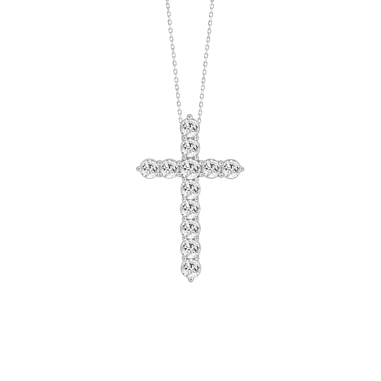 LADIES CROSS PENDANT WITH CHAIN 4CT ROUND DIAMOND ...