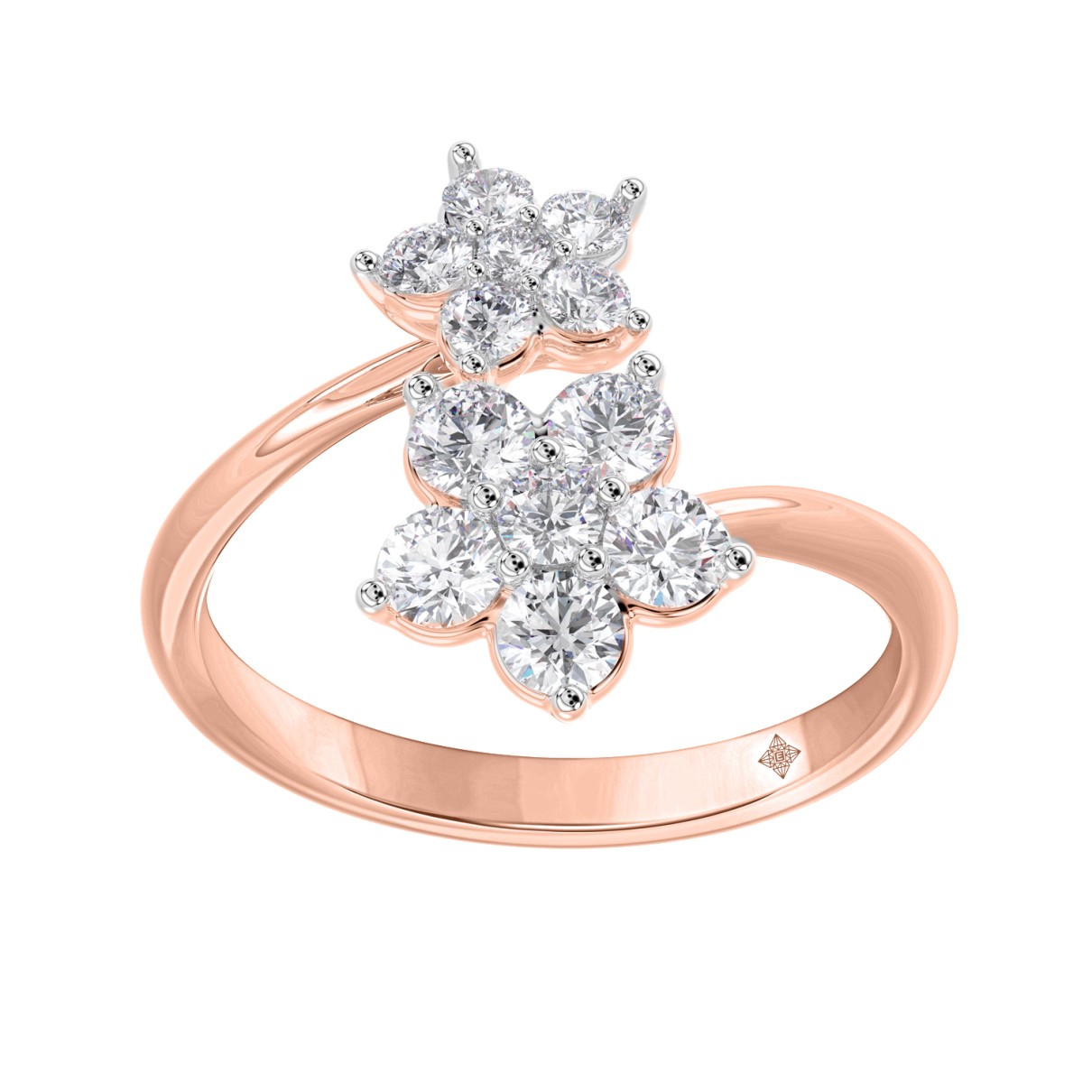 LADIES RING 1CT ROUND DIAMOND 14K ROSE GOLD