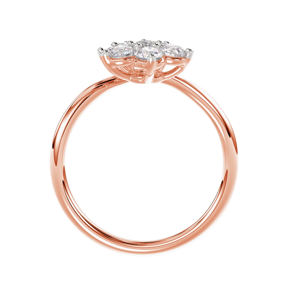 LADIES RING 1CT ROUND DIAMOND 14K ROSE GOLD