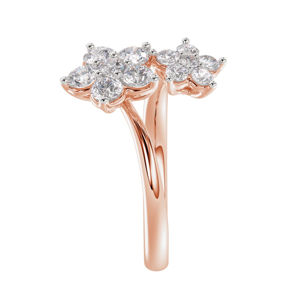 LADIES RING 1CT ROUND DIAMOND 14K ROSE GOLD