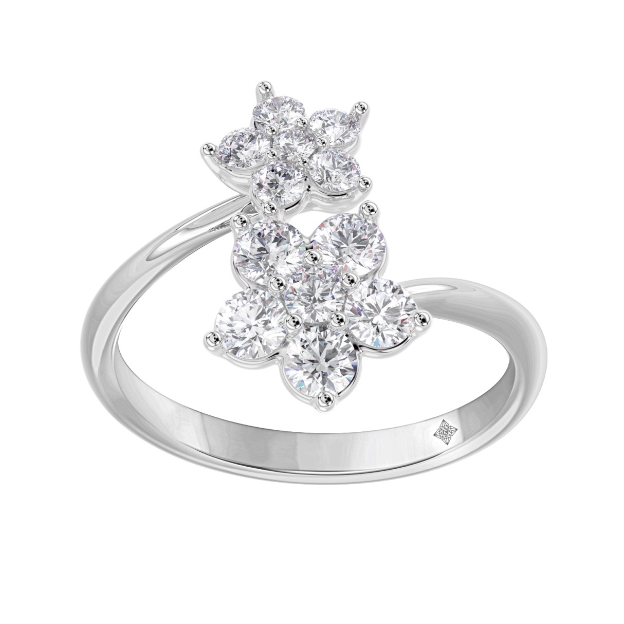 LADIES RING 1CT ROUND DIAMOND 14K WHITE GOLD