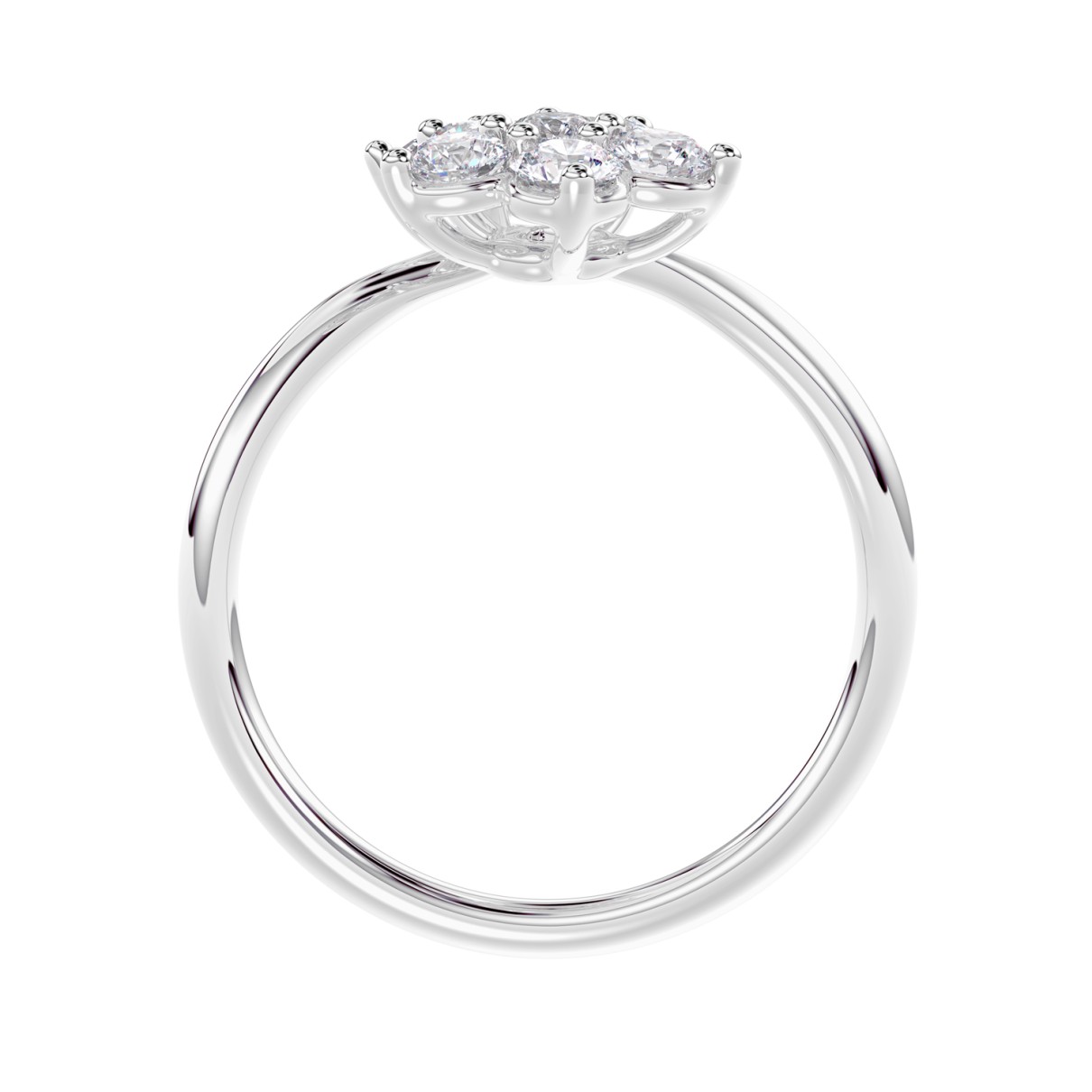 LADIES RING 1CT ROUND DIAMOND 14K WHITE GOLD