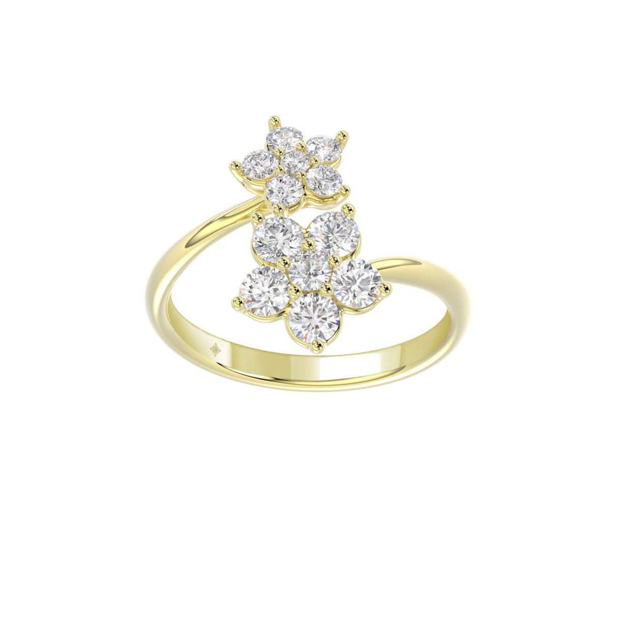 LADIES RING 1CT ROUND DIAMOND 14K YELLOW GOLD...