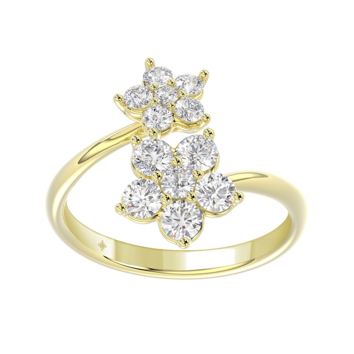 LADIES RING 1CT ROUND DIAMOND 14K YELLOW GOLD...