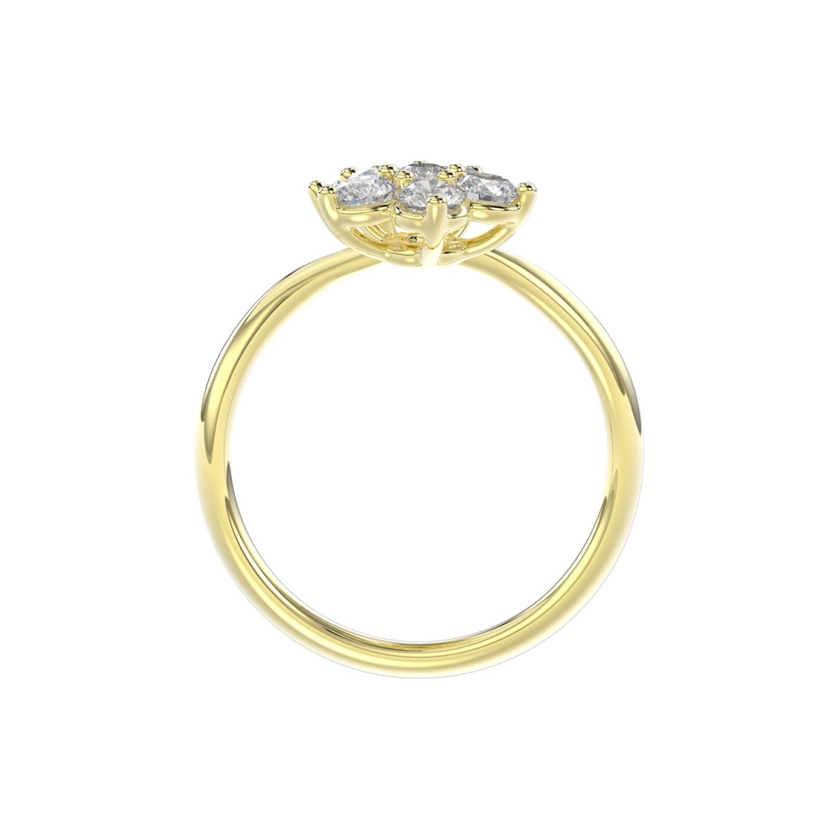 LADIES RING 1CT ROUND DIAMOND 14K YELLOW GOLD