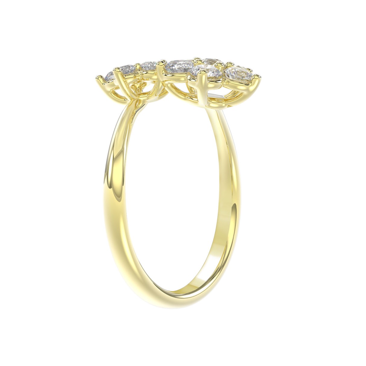 LADIES RING 1CT ROUND DIAMOND 14K YELLOW GOLD