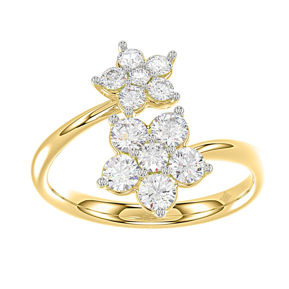 LADIES RING 1CT ROUND DIAMOND 14K YELLOW GOLD