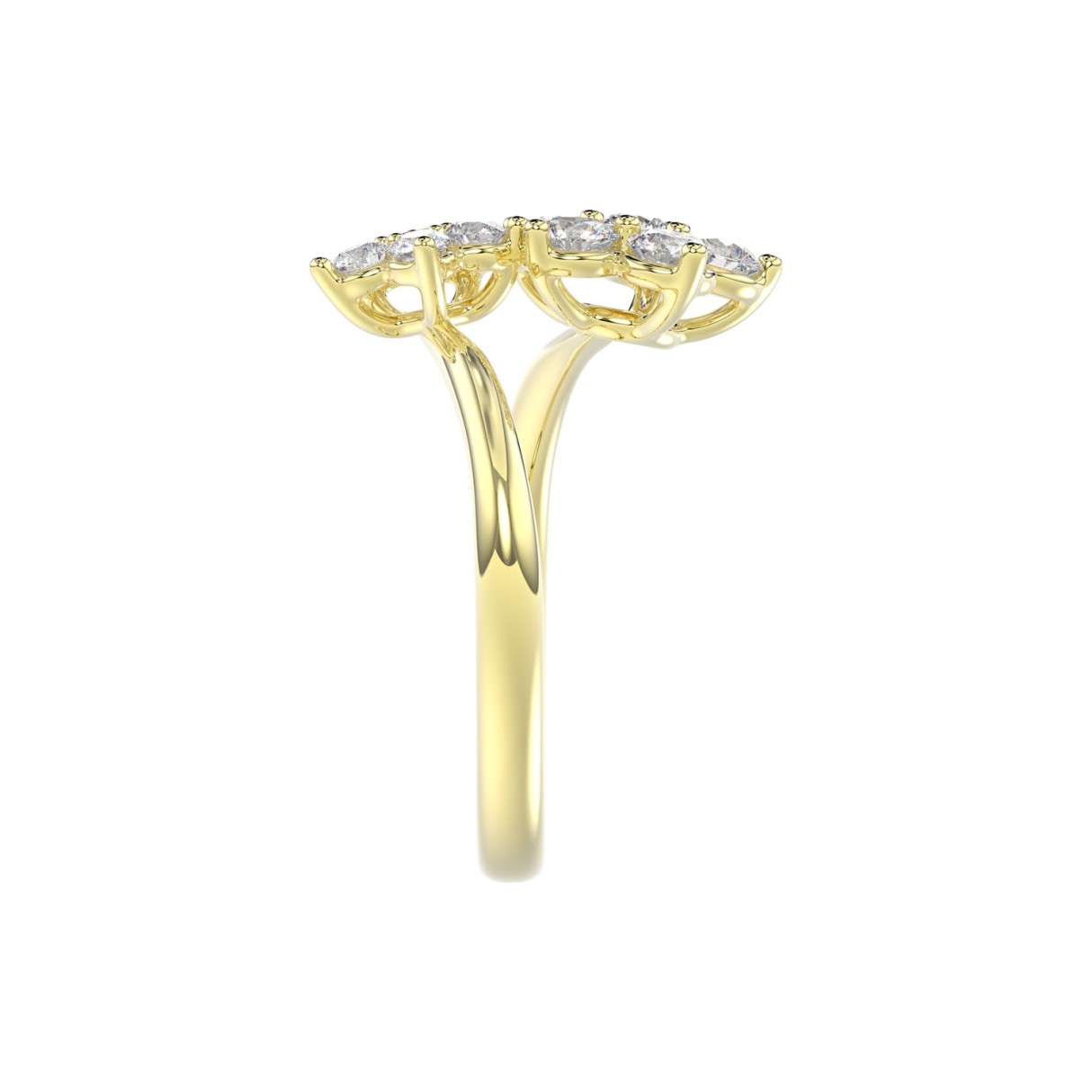 LADIES RING 1CT ROUND DIAMOND 14K YELLOW GOLD