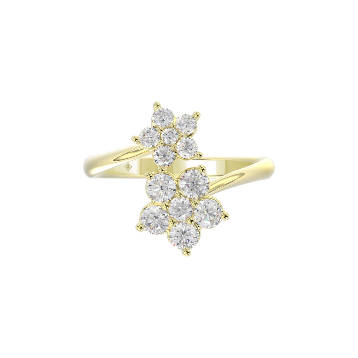 LADIES RING 1CT ROUND DIAMOND 14K YELLOW GOLD