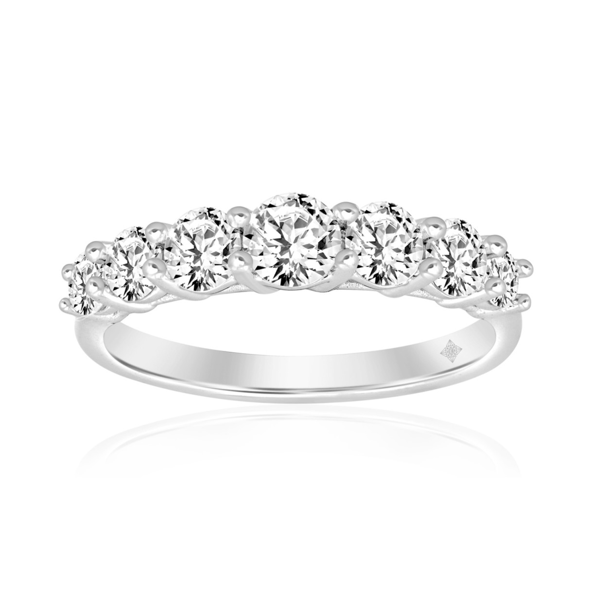 LADIES BAND 1 1/4CT ROUND DIAMOND 14K WHITE GOLD...