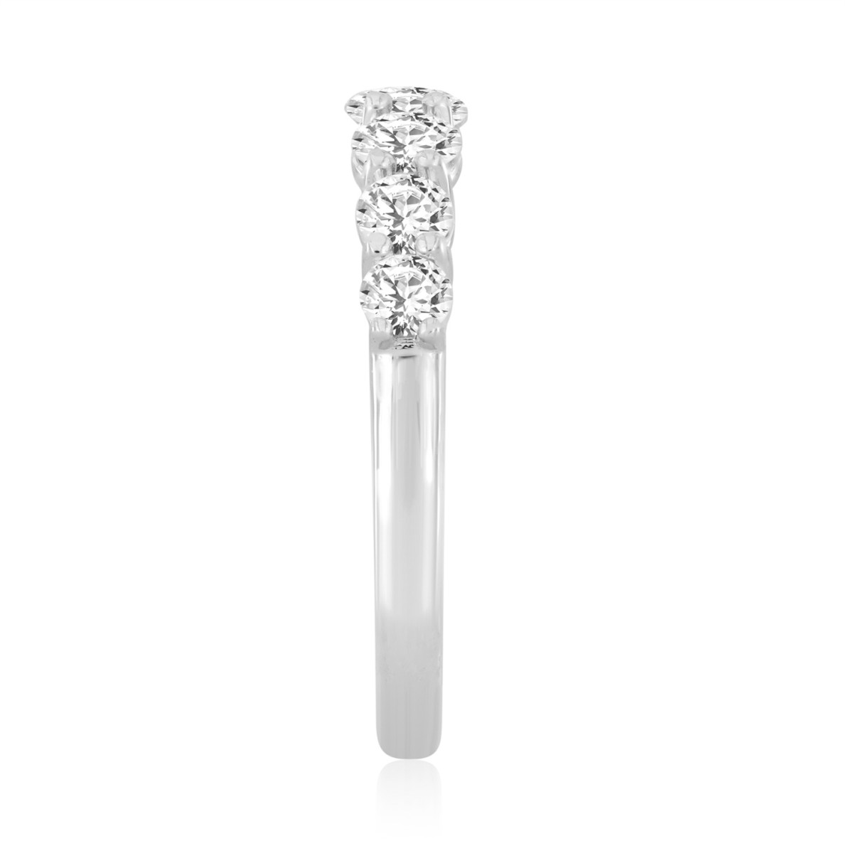 LADIES BAND 1 1/4CT ROUND DIAMOND 14K WHITE GOLD